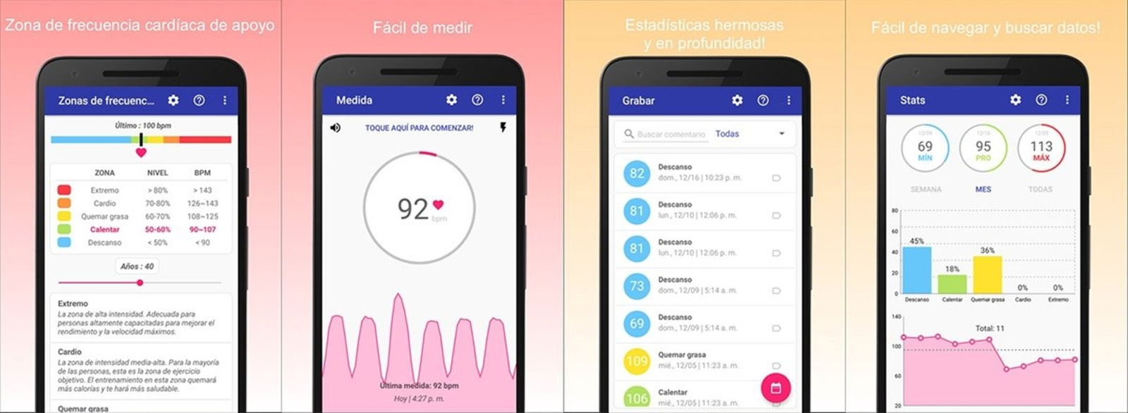 app Monitor de frecuencia cardiaca