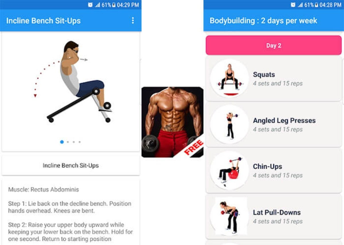 Fitness y culturismo una de las aplicaciones para el gimnasio