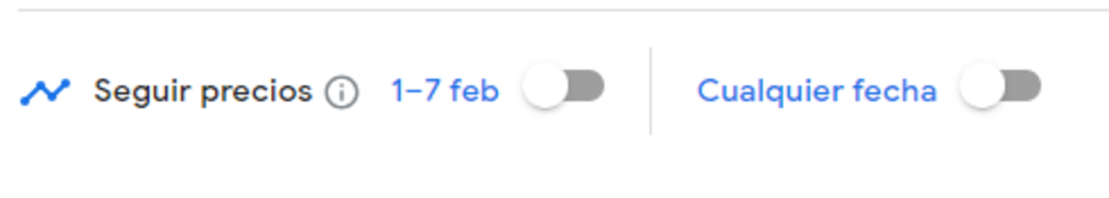 Botón para activar la alerta de los precios en Google Flights
